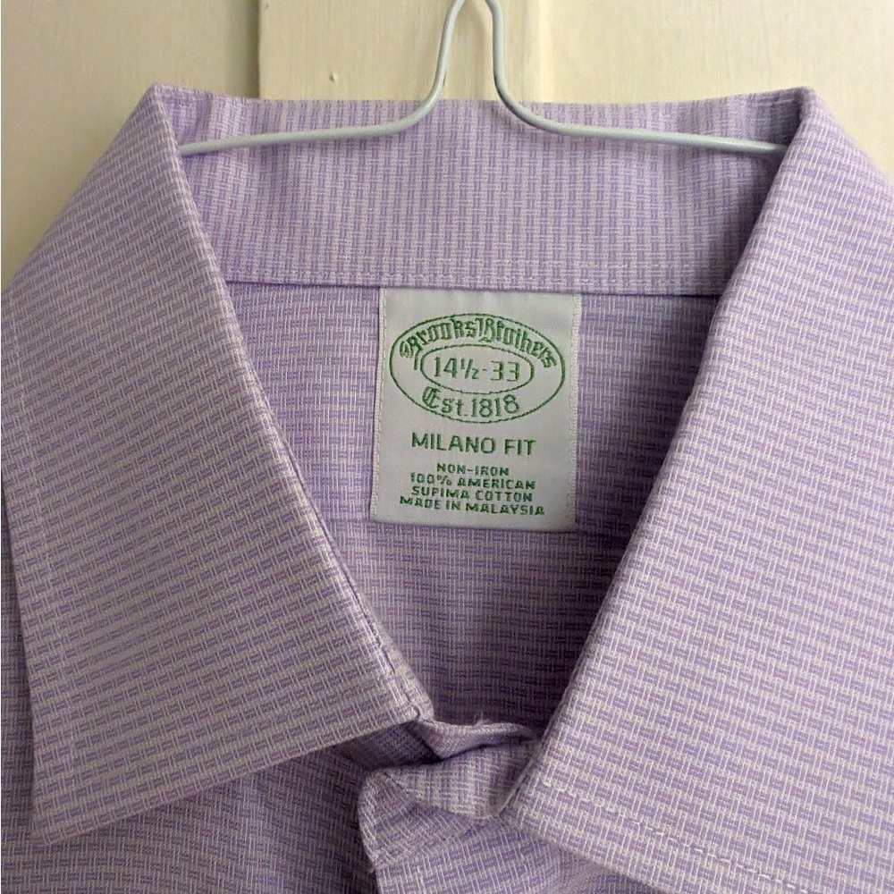 Brooks Brothers Milano (Slim) Fit - purple weave - 14.5” 33”